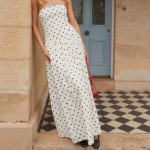 Andorra Maxi dress - white polka dot